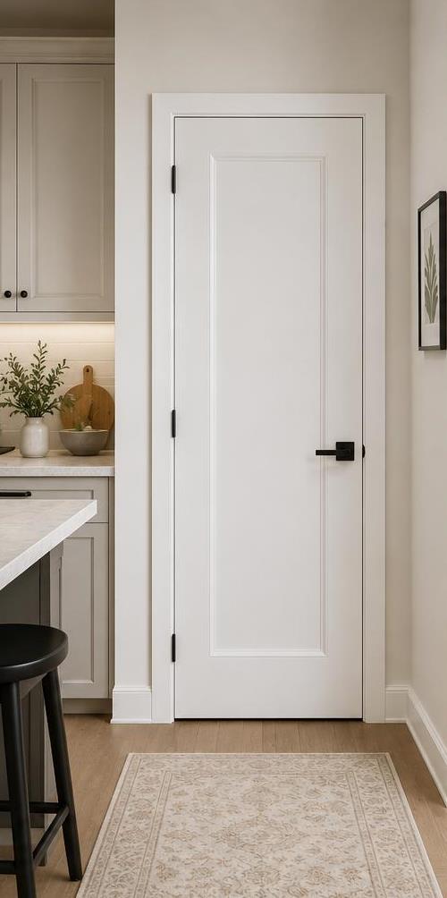 White shaker interior door